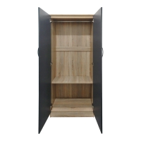 Ντουλάπα εξάφυλλη Athos pakoworld sonoma-ανθρακί 240x42x180εκ