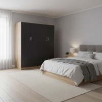 Ντουλάπα τετράφυλλη Athos Ι pakoworld sonoma-ανθρακί 160x42x180εκ Ντουλάπα τετράφυλλη Athos Ι pakoworld sonoma-ανθρακί 160x42x180εκ