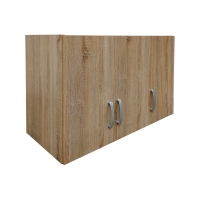 Ντουλάπα εξάφυλλη με πατάρι Athos pakoworld sonoma 180x42x240εκ