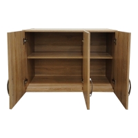 Ντουλάπα εξάφυλλη με πατάρι Athos pakoworld sonoma 180x42x240εκ