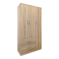 Ντουλάπα πεντάφυλλη με πατάρι Athos pakoworld sonoma 170x42x240εκ