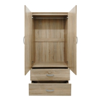 Ντουλάπα πεντάφυλλη με πατάρι Athos pakoworld sonoma 170x42x240εκ