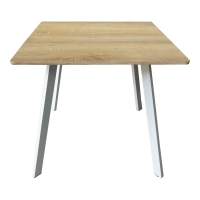 Τραπέζι Squaro pakoworld sonoma mdf με λευκά μεταλλικά πόδια 80x80x75εκ Τραπέζι Squaro pakoworld sonoma mdf με λευκά μεταλλικά πόδια 80x80x75εκ