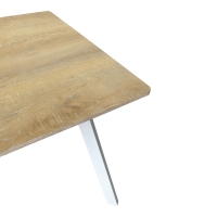 Τραπέζι Squaro pakoworld sonoma mdf με λευκά μεταλλικά πόδια 80x80x75εκ Τραπέζι Squaro pakoworld sonoma mdf με λευκά μεταλλικά πόδια 80x80x75εκ