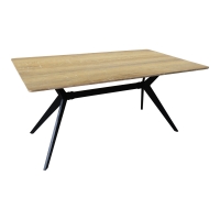 Τραπέζι Ezali pakoworld sonoma mdf με μαύρα μεταλλικά πόδια 160x90x75εκ Τραπέζι Ezali pakoworld sonoma mdf με μαύρα μεταλλικά πόδια 160x90x75εκ