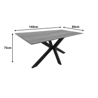 Τραπέζι Bethan pakoworld sonoma με γκρι mdf και μαύρο μέταλλο 160x80x75εκ Τραπέζι Bethan pakoworld sonoma με γκρι mdf και μαύρο μέταλλο 160x80x75εκ