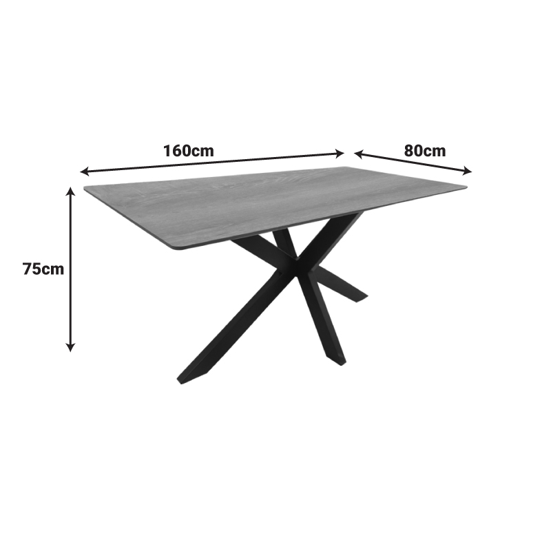 Τραπέζι Bethan pakoworld sonoma με γκρι mdf και μαύρο μέταλλο 160x80x75εκ Τραπέζι Bethan pakoworld sonoma με γκρι mdf και μαύρο μέταλλο 160x80x75εκ