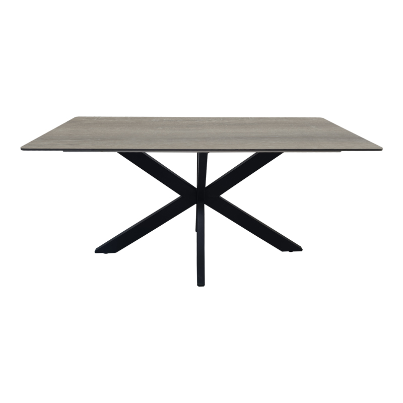 Τραπέζι Bethan pakoworld sonoma με γκρι mdf και μαύρο μέταλλο 180x90x75εκ Τραπέζι Bethan pakoworld sonoma με γκρι mdf και μαύρο μέταλλο 180x90x75εκ