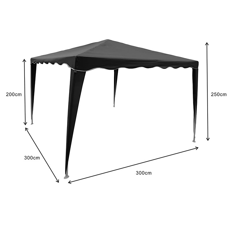 Κιόσκι Gazebo pakoworld μεταλλικός σκελετός - ύφασμα ανθρακί 3x3m Κιόσκι Gazebo pakoworld μεταλλικός σκελετός - ύφασμα ανθρακί 3x3m