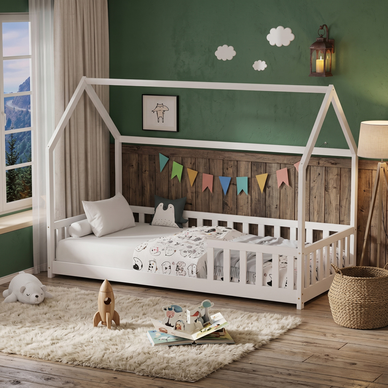 Παιδικό κρεβάτι Bambie με κιγκλίδωμα τ. Montessori pakoworld ξύλο πεύκου λευκό 70x140εκ Παιδικό κρεβάτι Bambie με κιγκλίδωμα τ. Montessori pakoworld ξύλο πεύκου λευκό 70x140εκ