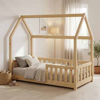 Παιδικό κρεβάτι Bambie με κιγκλίδωμα τ. Montessori pakoworld ξύλο πεύκου σε φυσική απόχρωση 70x140εκ Παιδικό κρεβάτι Bambie με κιγκλίδωμα τ. Montessori pakoworld ξύλο πεύκου σε φυσική απόχρωση 70x140εκ