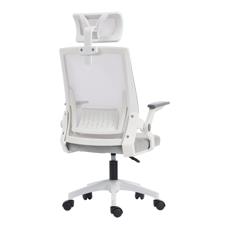 Καρέκλα γραφείου Plymot pakoworld λευκή - mesh γκρι 48x58x112-122εκ Καρέκλα γραφείου Plymot pakoworld λευκή - mesh γκρι 48x58x112-122εκ