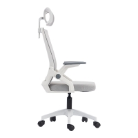 Καρέκλα γραφείου Plymot pakoworld λευκή - mesh γκρι 48x58x112-122εκ Καρέκλα γραφείου Plymot pakoworld λευκή - mesh γκρι 48x58x112-122εκ