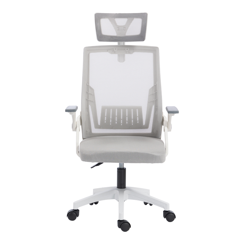 Καρέκλα γραφείου Plymot pakoworld λευκή - mesh γκρι 48x58x112-122εκ Καρέκλα γραφείου Plymot pakoworld λευκή - mesh γκρι 48x58x112-122εκ