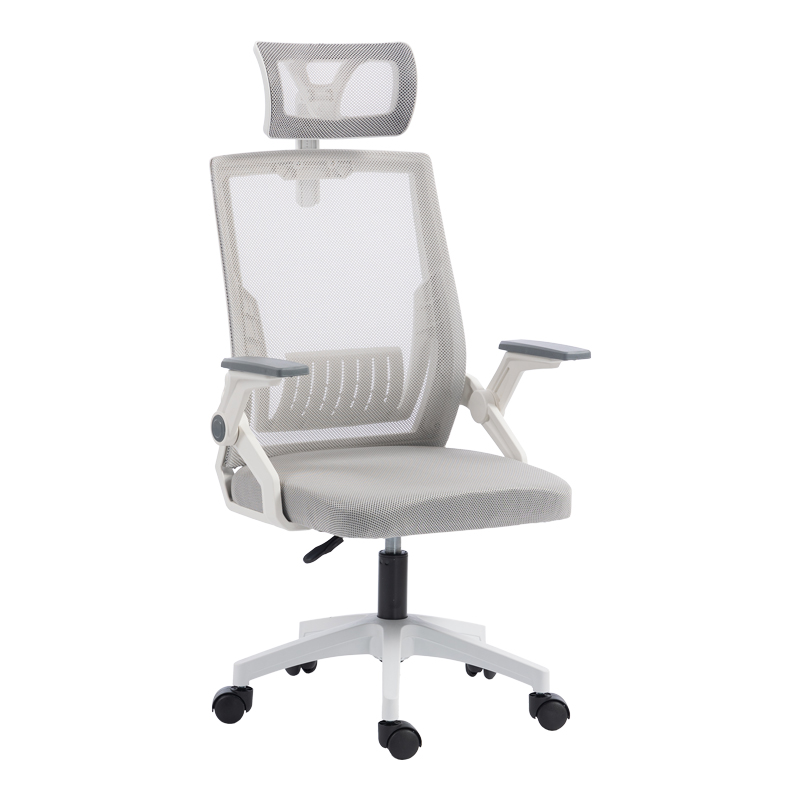 Καρέκλα γραφείου Plymot pakoworld λευκή - mesh γκρι 48x58x112-122εκ Καρέκλα γραφείου Plymot pakoworld λευκή - mesh γκρι 48x58x112-122εκ