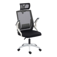 Καρέκλα γραφείου Plymot pakoworld λευκή - mesh μαύρο 48x58x112-122εκ Καρέκλα γραφείου Plymot pakoworld λευκή - mesh μαύρο 48x58x112-122εκ