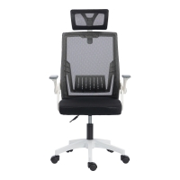 Καρέκλα γραφείου Plymot pakoworld λευκή - mesh μαύρο 48x58x112-122εκ Καρέκλα γραφείου Plymot pakoworld λευκή - mesh μαύρο 48x58x112-122εκ