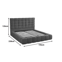 Κρεβάτι διπλό Pernant pakoworld ανοιχτό γκρι μπουκλέ ύφασμα 160x200εκ