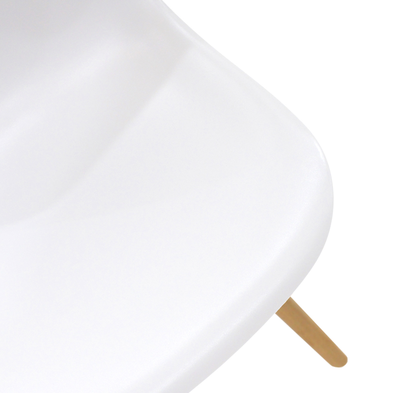 Καρέκλα Julita pakoworld λευκό PP με ξύλινο πόδι σε φυσική απόχρωση 46x52x81εκ