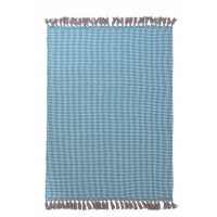 Χαλί Urban Cotton Kilim Houndstooth Caribbean Sea Royal Carpet - 70 x 140 cm