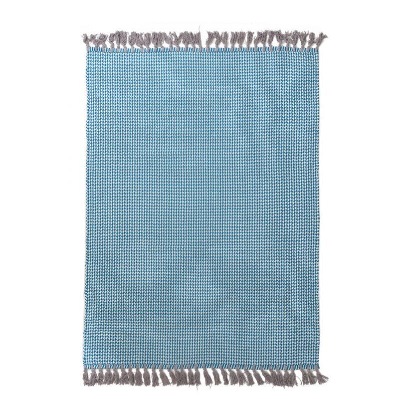 Χαλί Urban Cotton Kilim Houndstooth Caribbean Sea Royal Carpet - 70 x 140 cm