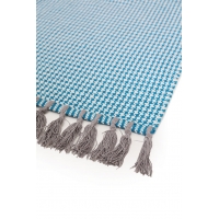 Χαλί Urban Cotton Kilim Houndstooth Caribbean Sea Royal Carpet - 70 x 140 cm