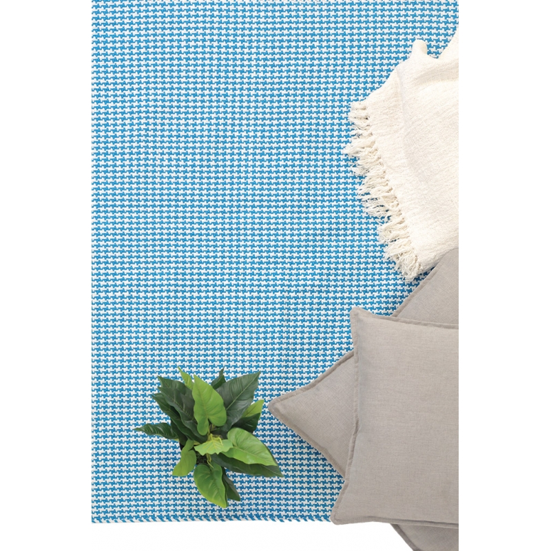Χαλί Urban Cotton Kilim Houndstooth Caribbean Sea Royal Carpet - 70 x 140 cm